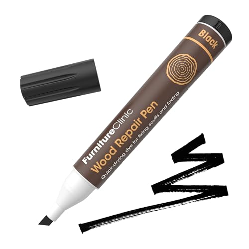 Furniture Clinic Wood Repair Pen (Black) - Scratch Repair - Quick Drying - Furniture Touch-Up Marker - for All Types of Wood