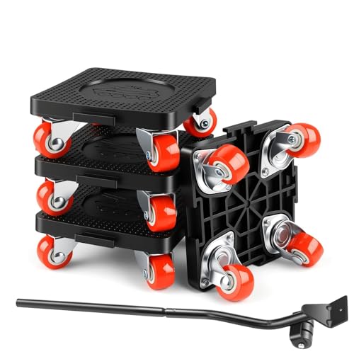 Foymlon roulettes pour Meubles Épisseur, Kit de Leve Meuble Deplace Meuble Lourd Charge de 800 kg Rotative 360° pour Réfrigérateurs, Laver, Canapés