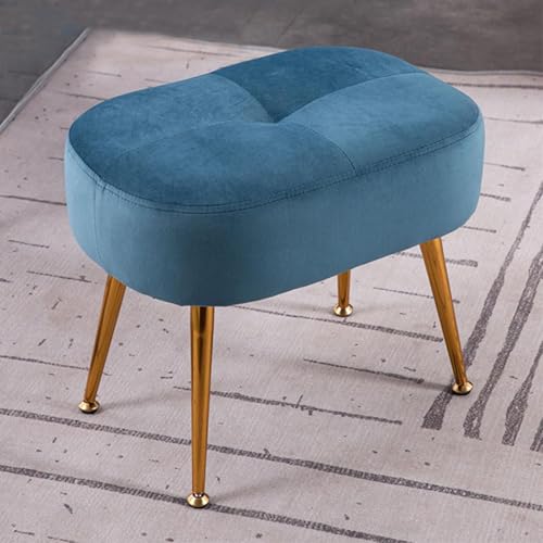 Repose-pieds ottoman gris avec pieds en métal robustes pour un confort durable