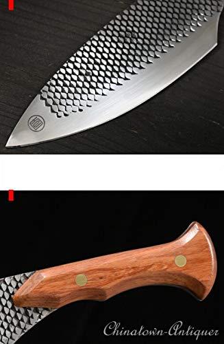 GLW Sword Koi Fish Kitchen Knife Stainless Steel San Mai III Blade Hand Polishing (Suanzhi Mu)