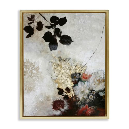 Modern Floral Silhouettes, 16 x 20 Inch Canvas in Floater Frame