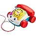 Fisher-Price Toddler Pull Toy Chatter Telephone Pretend Phone with Rotary Dial and Wheels for Walking Play Ages 1+ years