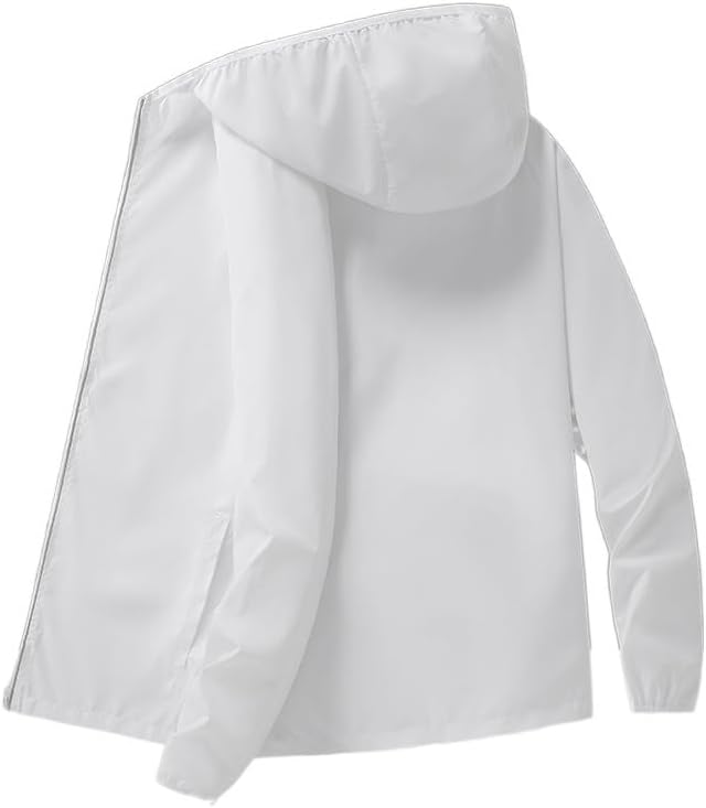 Camping Rain Jacket Waterproof Men's Women Reflective Clothing Unsiex Large Size Outdoor Skin Windbreaker Hiking Quick Dry Coats(White,Color 2)