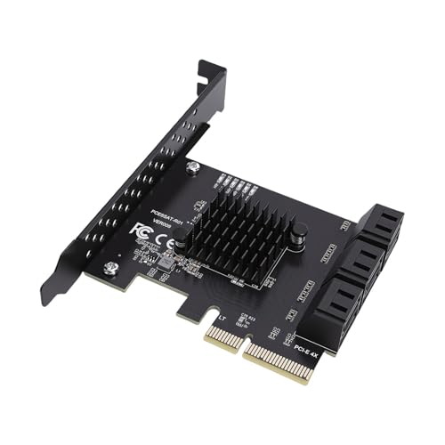Carte Contrôleur PCIe 4X Realtek RTL9100 adaptateur haute vitesse 6Gbps 6 ports