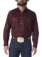Wrangler Men's Authentic Cowboy Cut Work Western Long-Sleeve Firm Finish Shirt,Red Oxide,Large