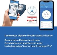 Beurer BM 25 Oberarm Blutdruckmessgerät, einfache Ein-Knopf-Bedienung, genaue Messung, Arrhythmie-Erkennung, mit USB-C-Anschluss, Manschette, Datenübertragung zu Apple Health und co., Blau – Ansicht 5
