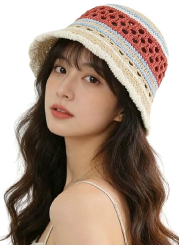 Sombreros de paja para mujer estilo bucket