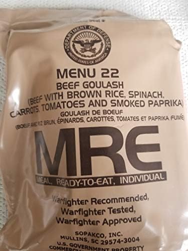 LoJo 2022 Ready to Eat with Inspection MRE Meal Beef Goulash