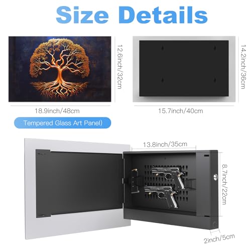 Biometric Gun Safe for Handgun,Tempered Glass Hidden Gun Safe Decor by PJJSZST - Image 3