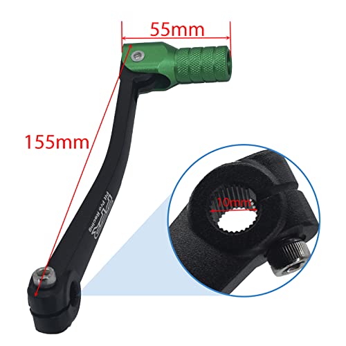 Image of CNC Aluminum Gear Shifter Lever, Foldable Gear Shift Lever Fit for 50cc 110cc 250cc CRF50 XR50 XR CRF Dirt Pit Monkey Bike Motorcycle ATV Quad Accessories Parts (Black&Green)