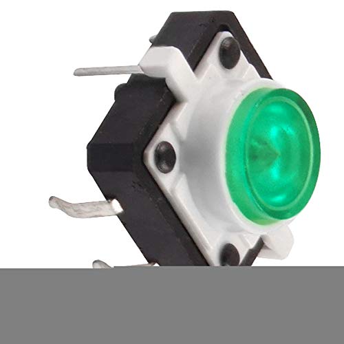 Aexit Green LED Industrial Switches Light Momentary Tactile Tact Push Button Switch 12 x 12mm x Pushbutton Switches 11mm DIP