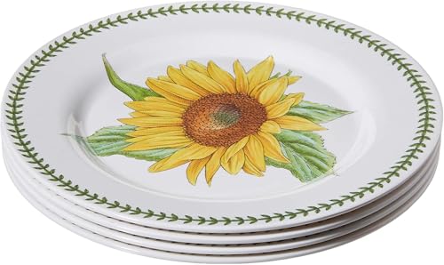 Portmeirion Botanic Garden 11" Dinner Plates (Set of 4) - Sunflower Motif, Durable Melamine & BPA-Free, Dishwasher Safe Dinnerware for Indoor & Outdoor Dining - Stackable Dinner Plates by Portmeirion - Used condition - Image 3