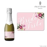 FLORAL BRIDE TRIBE - Set of 20 Bachelorette Label Stickers for Mini Champagne Bottle & Gift Box - Bridesmaid, Maid & Matron of Honor Proposal Gift- Engagement Party- Bridal Shower