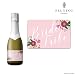 FLORAL BRIDE TRIBE - Set of 20 Bachelorette Label Stickers for Mini Champagne Bottle & Gift Box - Bridesmaid, Maid & Matron of Honor Proposal Gift- Engagement Party- Bridal Shower