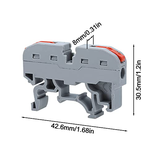Din Rail Terminal Blocks Set, Including 20Pcs Universal Compact Connectors + 2Pcs Connection Bar + 2Pcs Marker Strip + 2Pcs Din Rail Slotted + 20Pcs Screws For 28-12 Awg Wires #TOP1