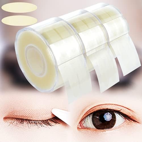 1800 PCS Invisible Double Eyelid Tape Stickers, Breathable Lift Double Eyelid Stickers, Waterproof Sweatproof Double Eyelid Tape Makeup Tool for Big Eye Decoration (3 Pack, L Style) (L Style)