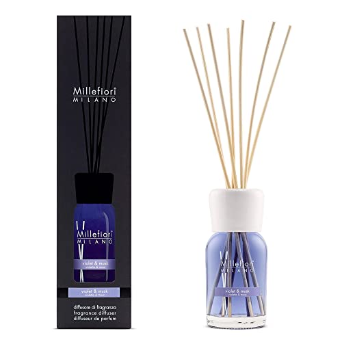 Millefiori Milano Reed Diffuser de 100 ml, ambientador de vidrio con varillas naturales