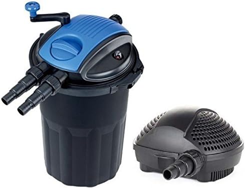 Swell Premium Pressure Filter and Pump Set with Biological & Mechanical Media | UV Clarifier for Crystal Clear Water | Submersible Pump with Strainer Cage & 10m Cable – for Pond up to 20,000L