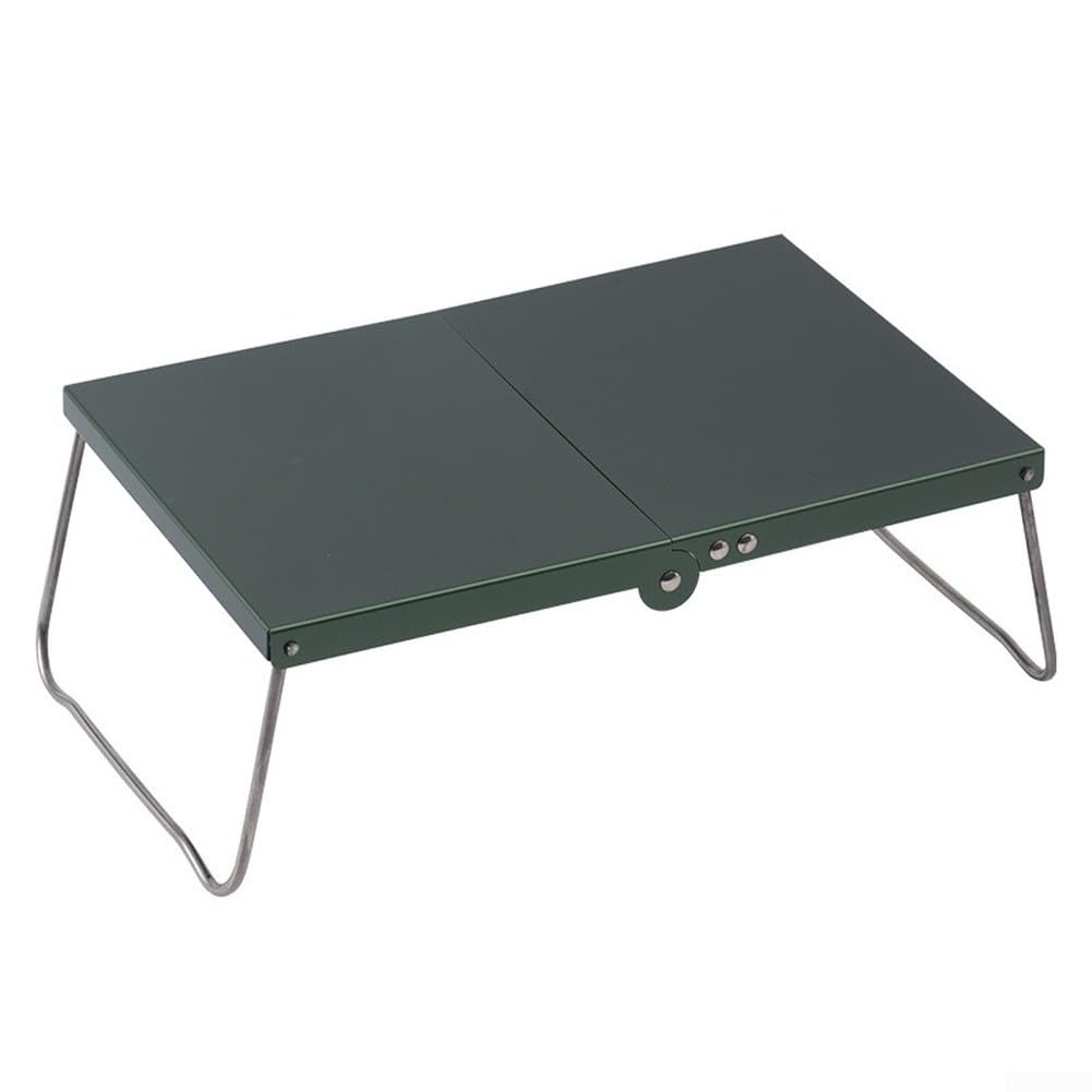 QuivyLivy Ultralight Camping Table, Portable Aluminum Folding Design, Compact Size For Outdoor Picnic, BBQ, Travel, Sturdy Construction, Easy Storage, Lightweight Gear(Mountain Mist Green)