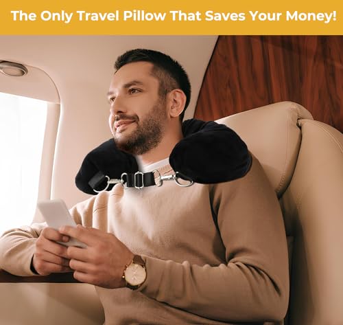 Image of Travel Pillow Stuffable with Clothes, Transforms Into Carry-On Luggage Without Excess Fees, Fits Up to 3 Days of Travel Essentials | Soft Velvet Neck Pillow Cover | Pillowcase Only | No Filler