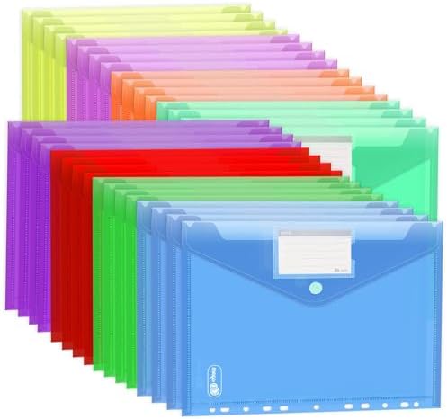 10 Stück A5 Dokumententaschen - Transparent Mit Etikettentasche