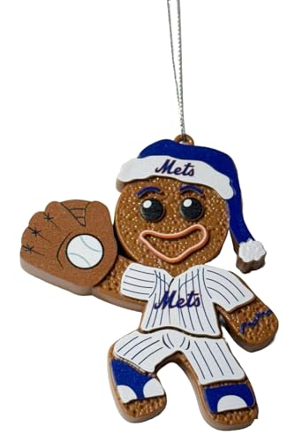 FOCO New York Mets Gingerbread Man Holiday Ornament – Officially Licensed Baseball Décor for Fans