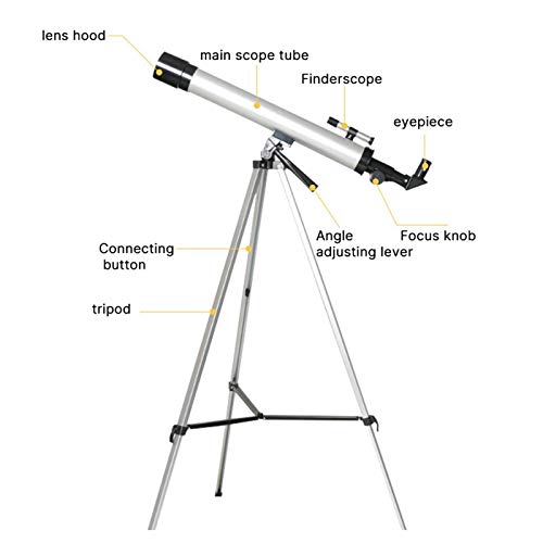 Telescopio refractor astronómico portátil 50mm con trípode miniatura 6