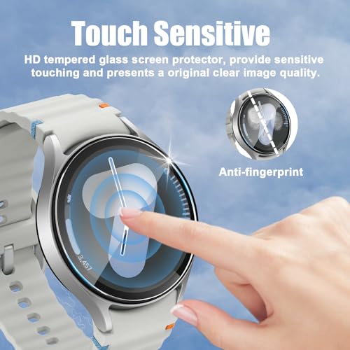 Image of 5 Pack Screen Protector Compatible with Galaxy Watch 7 /6 /5 /4 44mm, HD Tempered Glass, Touch Sensitive, High Clarity, Anti-Shatter, Bubble Free
