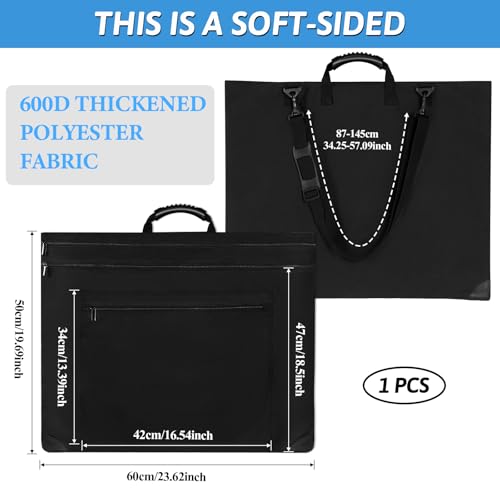 Image of Art Portfolio Case 20x24 Inch Large Size Portfolio Folder for Artwork Poster Board Storage Waterproof Art Portfolio Tote Bag with Four Pockets and Handle for Drawing, Sketching