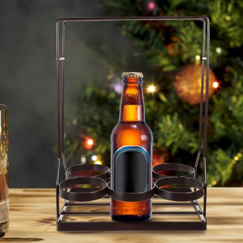 Soporte para 6 botellas de vino de hierro moderno miniatura 3