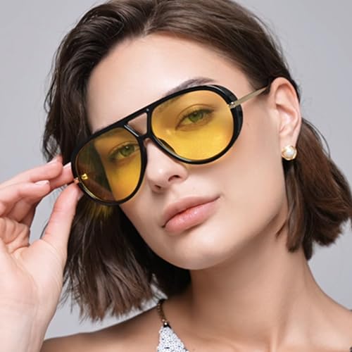 LASPOR Trendy Oversized Aviator Sunglasses for Women Men Large Vintage Shades2