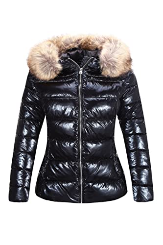 Bellivera Womens Lightweight Puffer Jacket, Winter Coats for Women Warm Quilted Bubble Padded Hood Coat with Faux Fur Collar