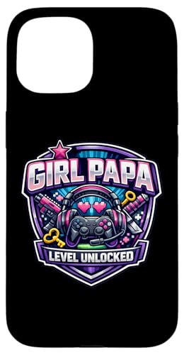 Girl Papa Level Unlock New Father Dad Daughter �Q�[�}�[�Q�[�� �X�}�z�P�[�X iPhone 15 �p
