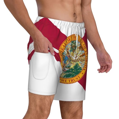 Short de bain pour homme imprimé drapeau de la Floride pour le surf d'été