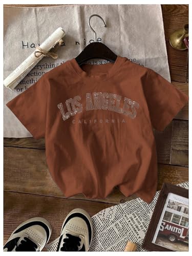 Image of RoseSeek Girl's Shirts 3 Packs Star Butterfly Graphic Tees Crew Neck Short Sleeve T Shirt Casual Tops