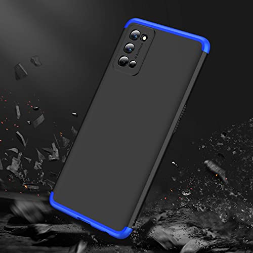 Image of Designerz Hub Redmi 10 Prime Cover Case Ull Body 3 in 1 Slim Fit Complete 3D 360 Degree Protection Hybrid Hard Bumper Back Case Cover for Redmi 10 Prime -Black & Blue