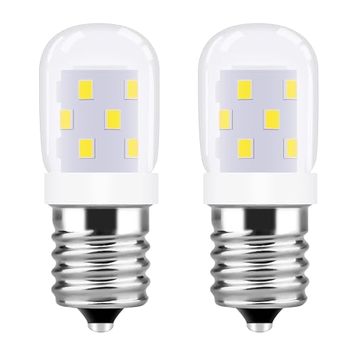 LED Microwave Light Bulbs Under Hood 40W Equivalent, E17 LED Bulb for Range Hood, 110V/120V 3W LED Appliance Light Bulb Replacement for Over Stove Refrigerator, Daylight 5000K (2 Pack)