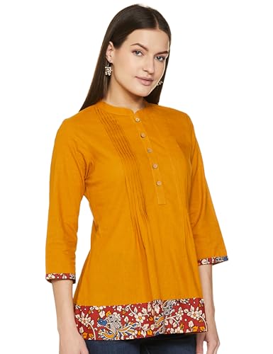 Image of Amazon Brand - Myx Women Cotton Regular Fit Casual Kurti (Available in Plus Sizes)