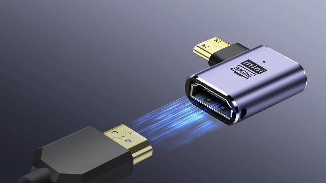 Adaptateur Mini HDMI 90° 8K 48 Gbps - Lot De 2 - Version 2.1 Avec LED