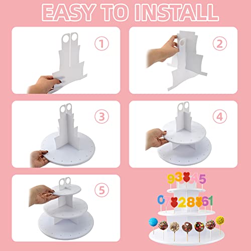 Cake Pop Maker Kit With 20-Cavity Cake Pop Mold, Heart Shape Candy Mold, Number Lollipop Mold,3-Tier Display Stand, Chocolate Candy Melting Pot,Decorating Pen, Lollipop Sticks And More (Orange) #TOP3