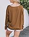 TooiTbb Womens V Neck Sweatshirt Solid Color V Neck Long Sleeve Split Loose Tops Coffee, X-Large