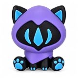 Pexylun Valorant Cute Gaming Inspired Figure, 2.5 Inch Purple PVC Desk Figurine with Cat Ears, Funny Mini Character Statue for Gamer Desk Setup, Office Shelf Room Decor, Gifts for Gamers