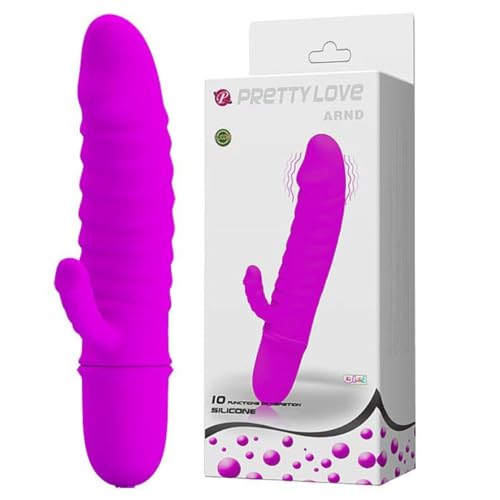 Pretty Love Mini Vibromasseur Rabbit avec Stries Rose Waterproof 10 Vitesses