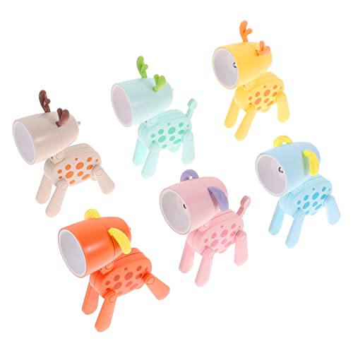 SHINEOFI 6 Piezas luz de la noche de dibujos animados mini lámpara Luz nocturna con forma linda lámparas para dormitorio Linda lámpara de escritorio mini luces abdominales