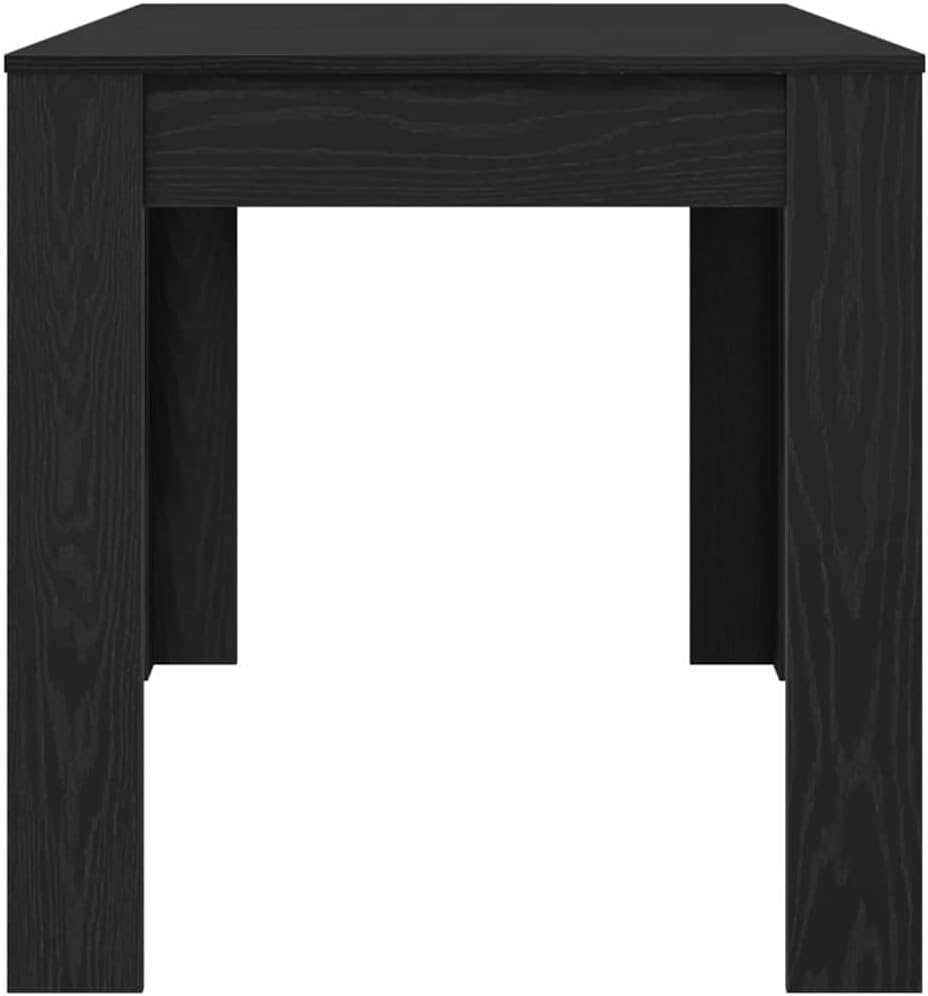 vidaXL Dining Table Black Oak 55.12 x 29.33 x 29.92 in Poly Rattan, Alfresco Dining Table, Rectangular Steel, Chic Modern Outdoor Furniture for Your Garden or Terrace