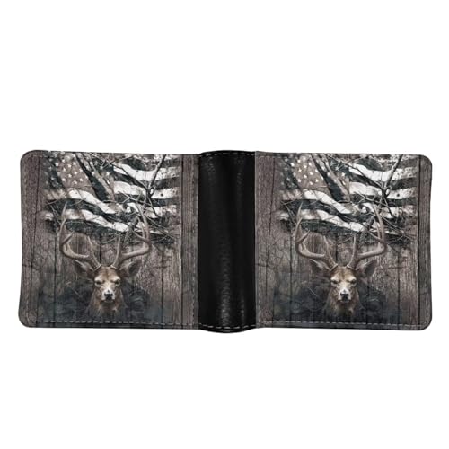 LedBack American Flag Stag Deer Wallet Leather Purse for Men Womens Clutch Boys Wallets Pouch with Credit Card Slots Gifts2