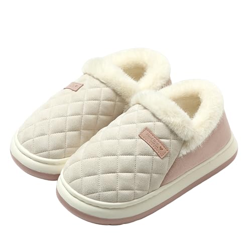 Chaussons de coton pour femme anti-froid avec maintien renforcé au talon