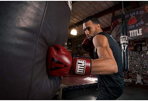 TITLE Boxing Blood Red Leather Sparring Gloves - Lace Up, Ideal for Training and Bag Work