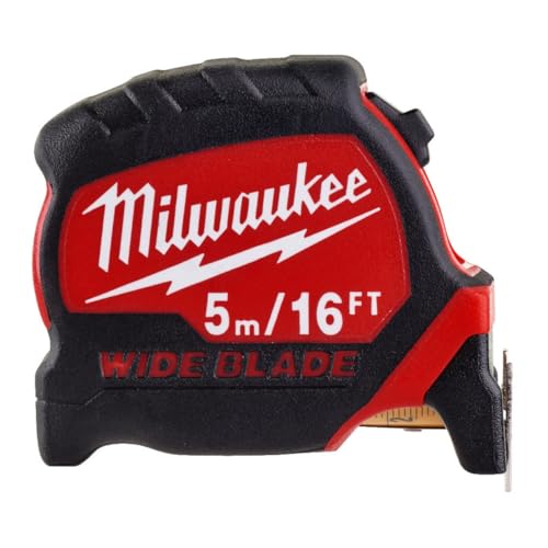 Milwaukee Premium Wide Blade Tape Measure 5m/16ft (Width 33mm), (4932471817)