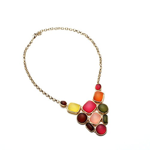 Looklove Womens Jewelry Statement Bib Necklace And Earring Set For Women 18" Long Necklace 1-3/4" Earrings #TOP1